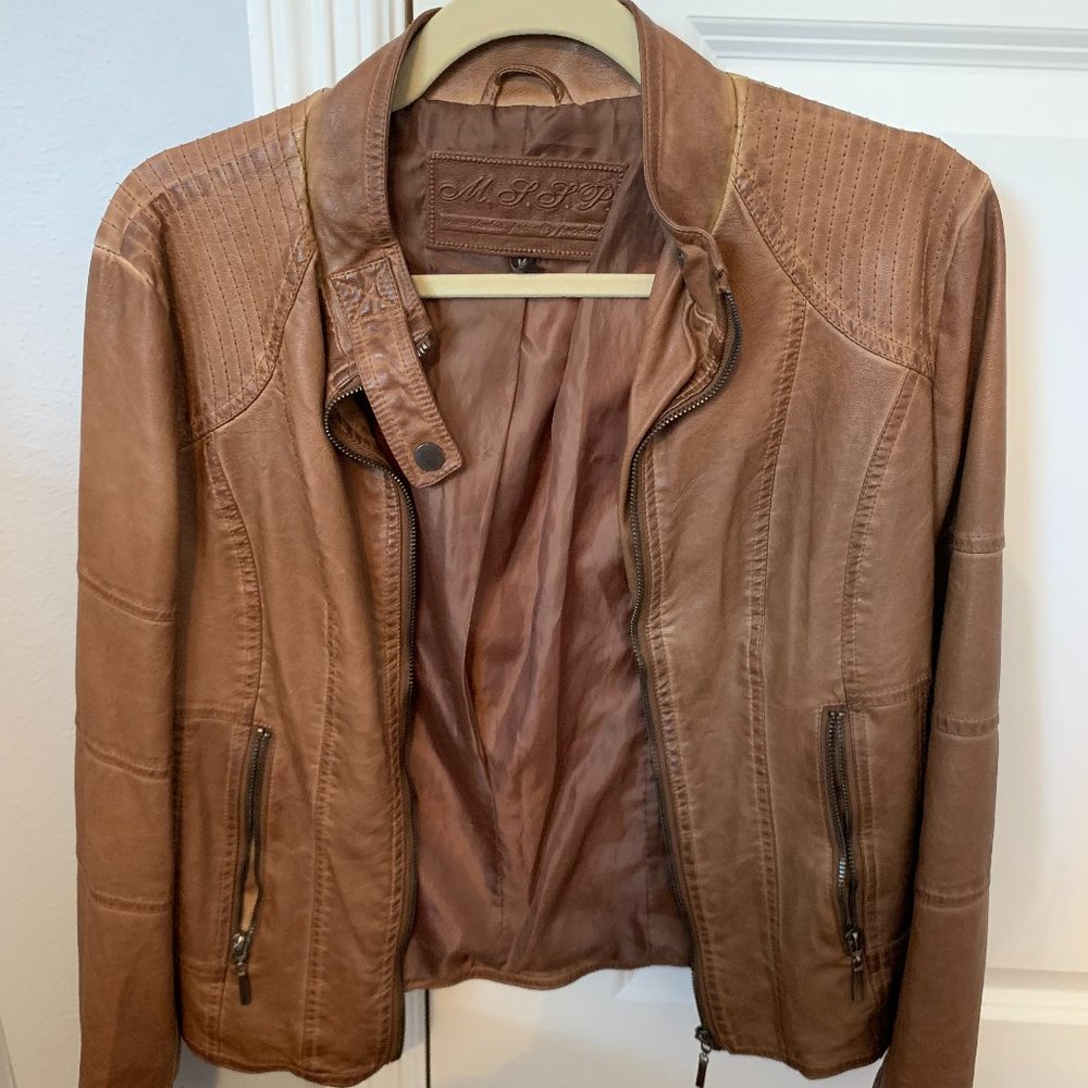 Brown Faux Leather Jacket